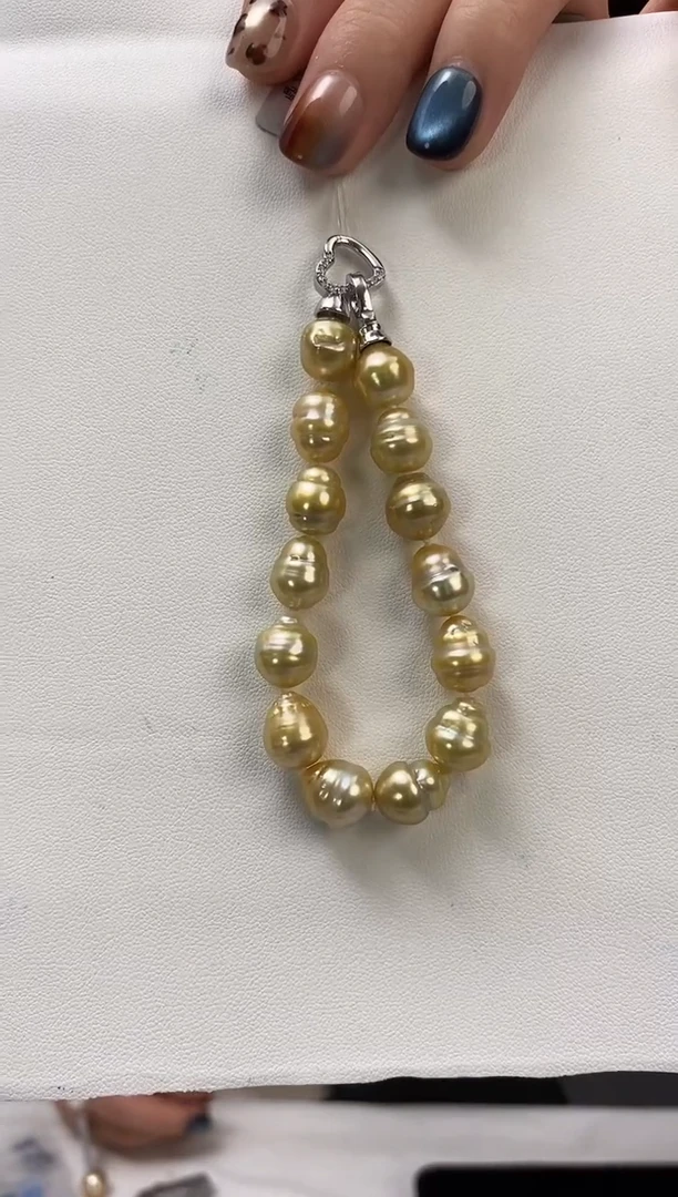 未镶嵌手链海水珍珠9-10南洋金珍珠手链