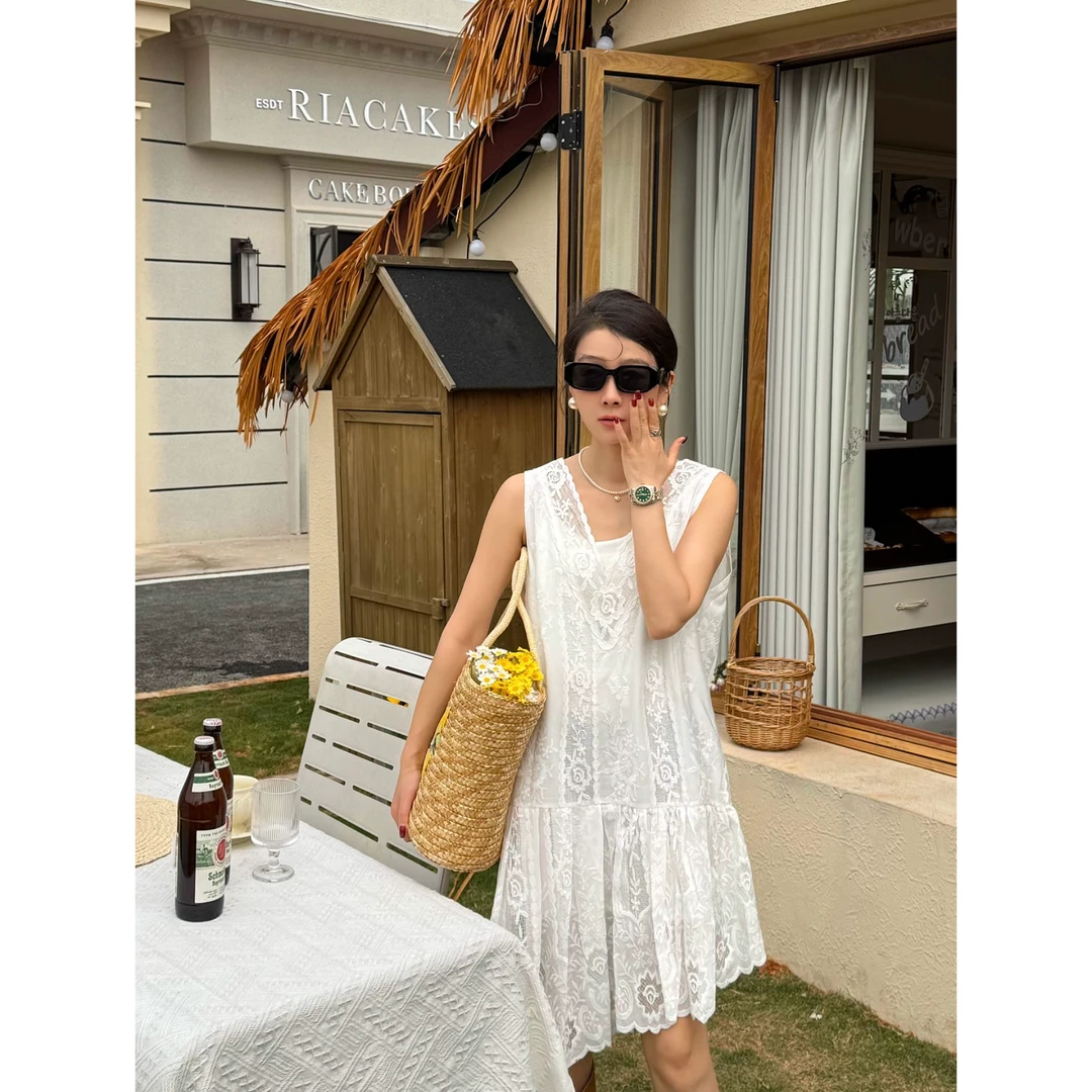 【春季新款】连衣裙气质甜美长裙设计感蕾丝韩版时尚小众百搭裙子