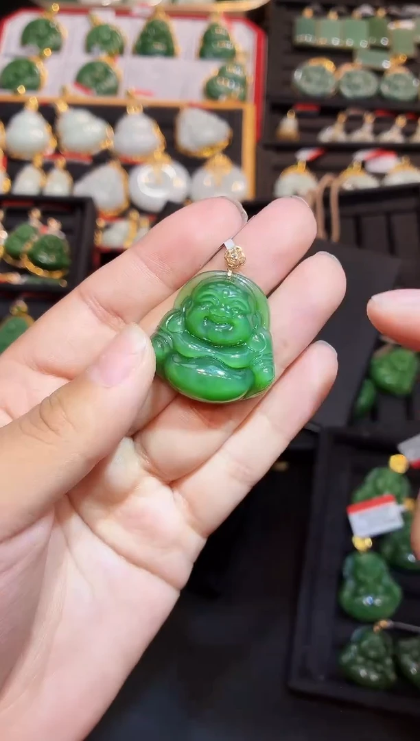 吊坠(赠链)18K金镶嵌和田玉33多样性发一