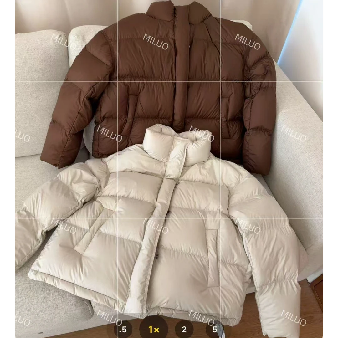 【哈尼家2】终结者 泡芙款三防面料保暖立领白鸭绒羽绒服Y99