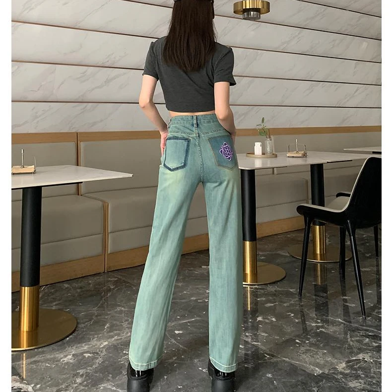 2025新款水洗牛仔夏季新款时尚百搭修身显瘦小直筒牛仔裤女
