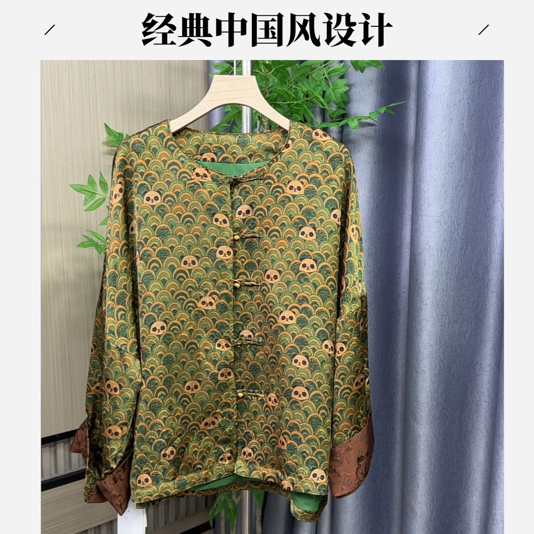 星2605直襟圆领长袖常规常规款短袖上衣衬衣气质小衫秋季
