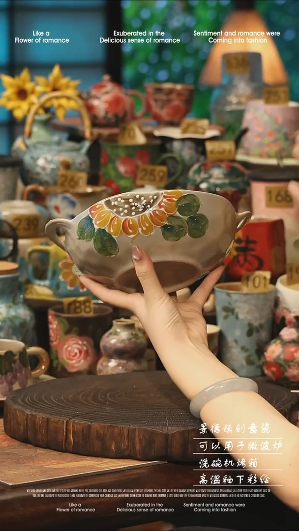 陶瓷景德镇高温釉下彩手工手绘款式
