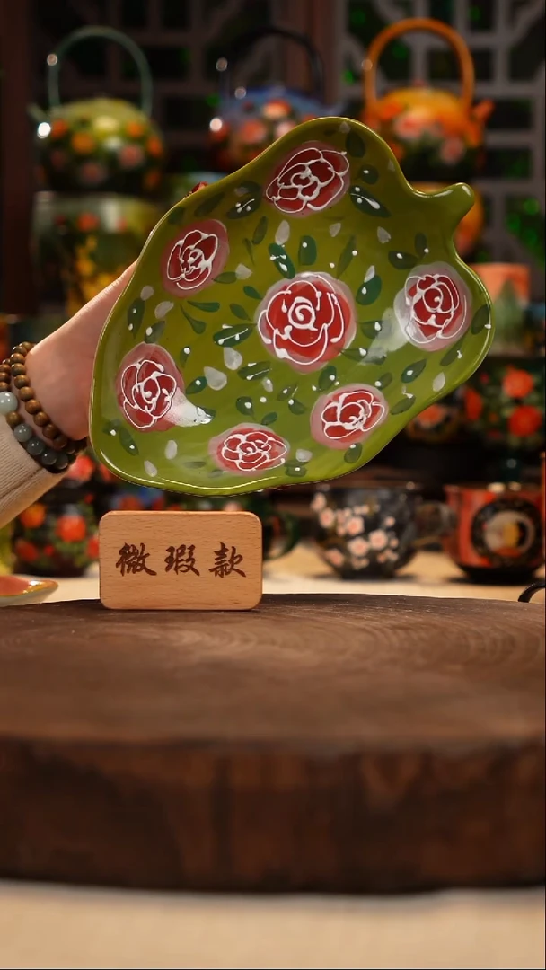 紫砂 油画釉下彩手绘