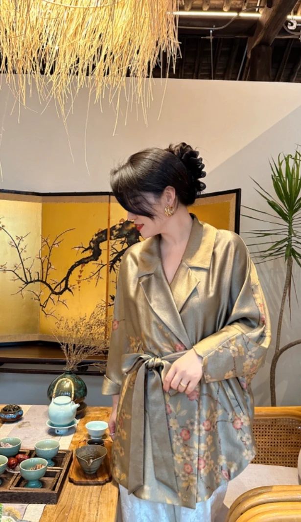 XuanGeMoXiang/轩阁墨香【崇薇】外套上衣  MX88580气质国风香云纱