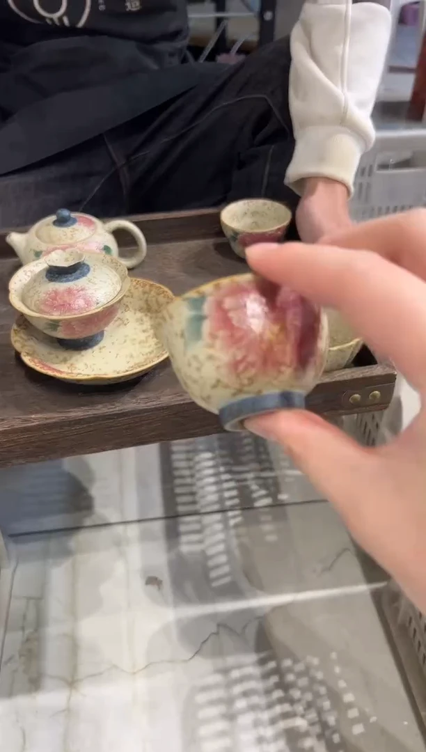 盘陶青花火石红茶具正品