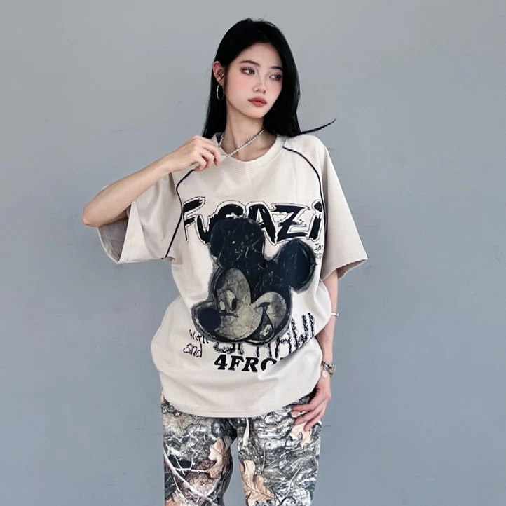 套装【T8301-T8599】欧货显瘦宽松短袖T恤+阔腿长裤套装女