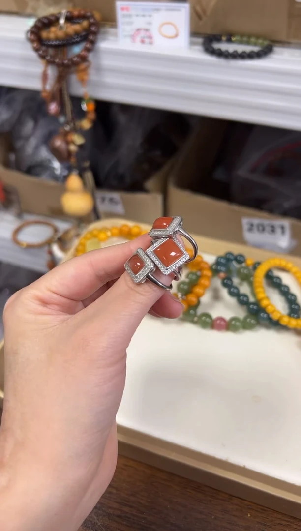 南红玛瑙未镶嵌戒指南红玛瑙镶嵌款戒指多样发[1103]