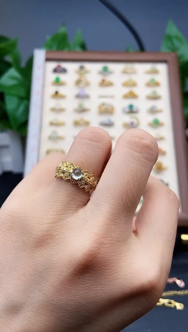 银S925镶嵌戒指翡翠12