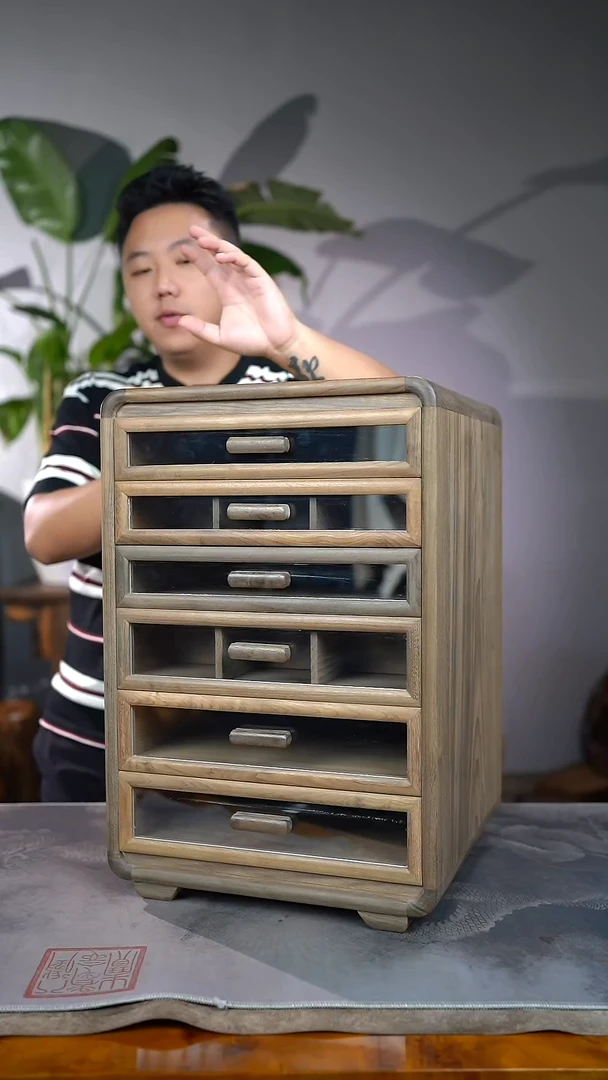 金丝楠阴沉独板精工榫卯六层原木收纳柜35.5/54