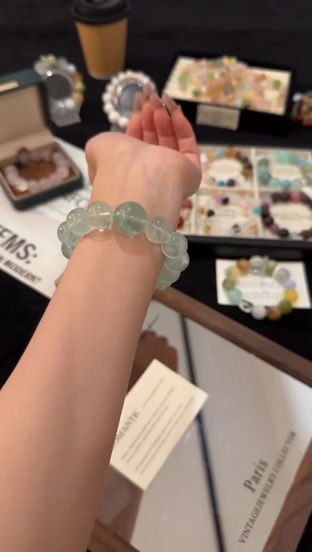 合金手链水晶绿萤石x3054