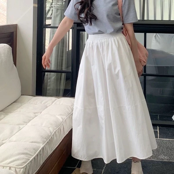 花苞裙女2025春夏新款松紧腰A字显瘦遮肉洋气流行半身裙