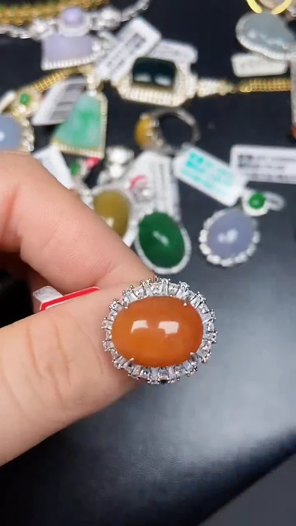 银S925镶嵌戒指翡翠3800