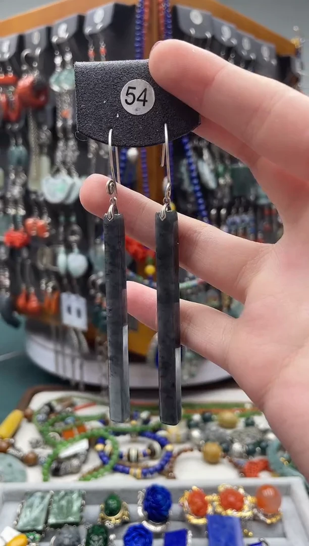 【闪购商品】翡翠耳饰银S925镶嵌饰品