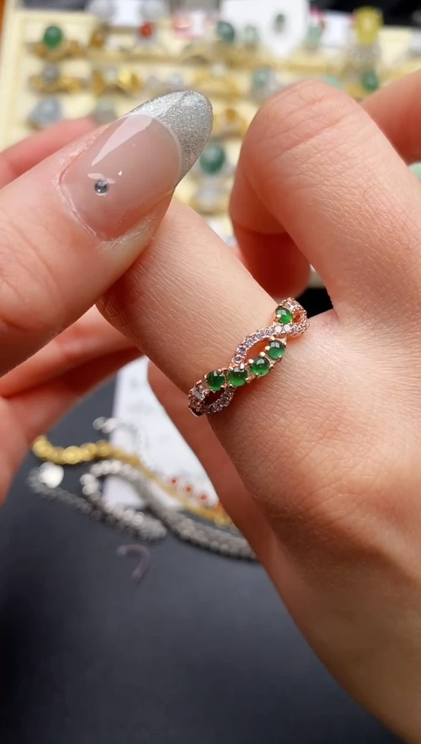 【闪购商品】翡翠戒指银S925镶嵌  3333333+9