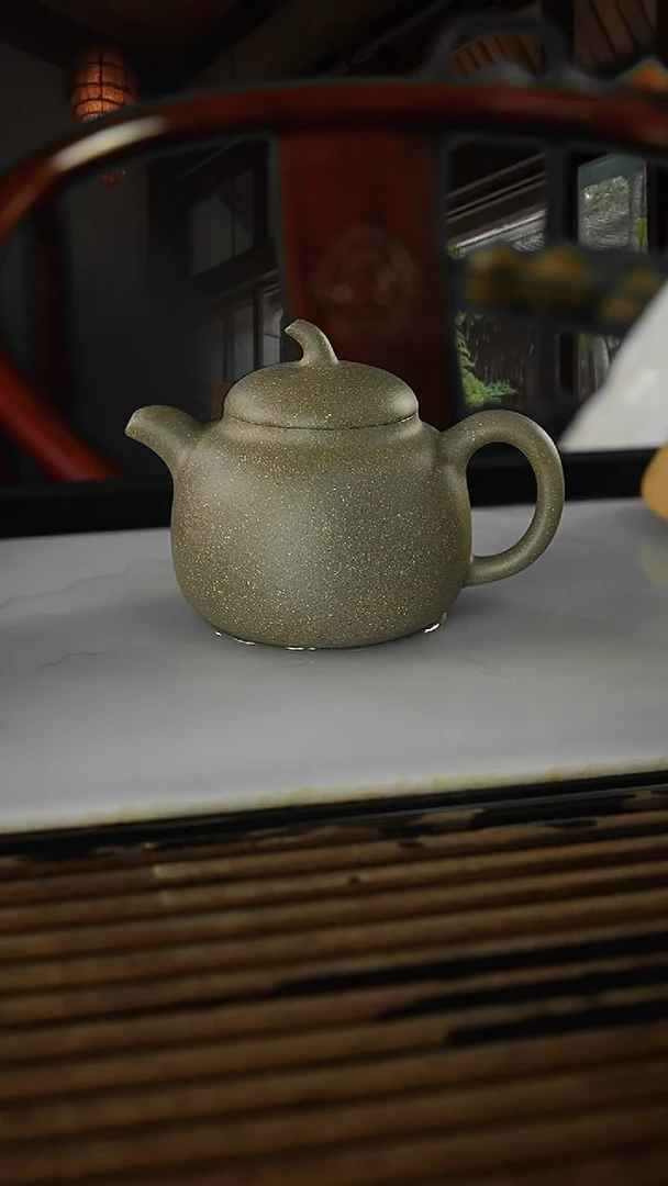 茶杯紫砂齐*青灰紫泥茄瓜250cc