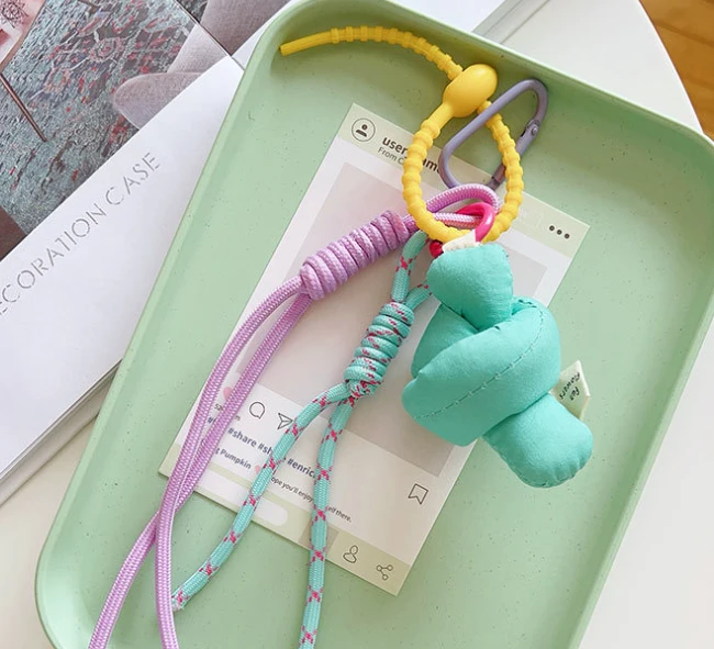 扭扭结书包背包挂件时尚少女帆布手机挂件配饰钥匙扣个性彩色挂件