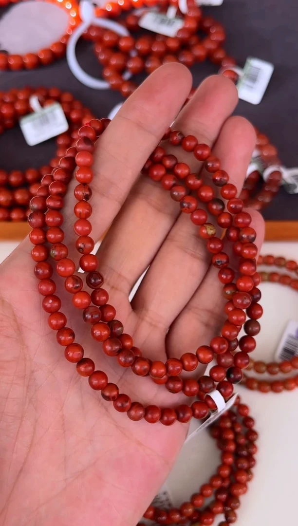未镶嵌手串南红玛瑙5mm九口铁皮鸡血包浆多圈A05