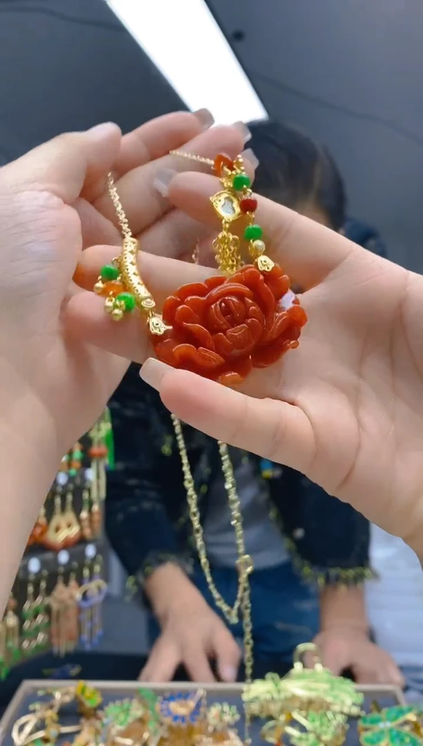 【闪购商品】翡翠耳饰合金85翡翠锁骨链