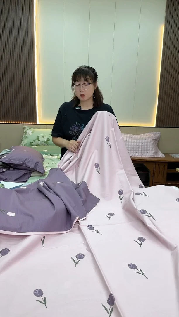 棉棉全棉被套1.5*2米  玫瑰单人