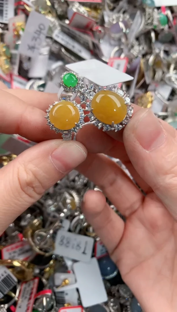 银S925镶嵌戒指翡翠777----3