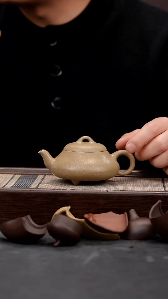 【闪购商品】紫砂茶壶梨皮泥全手汉棠石瓢（瑕疵）