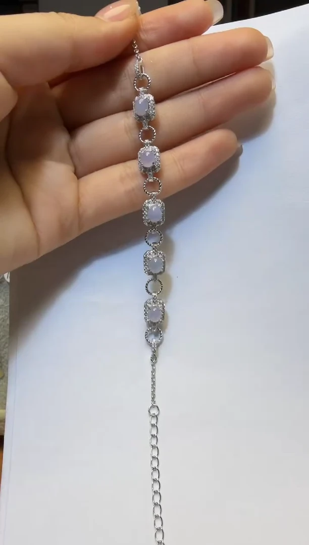 银S925镶嵌手链翡翠925银镶缅甸A货翡翠戒指