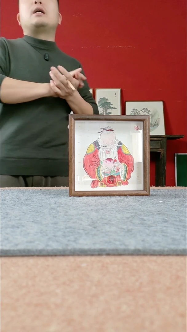 国画纯手写纯手绘-带框尺寸17*17