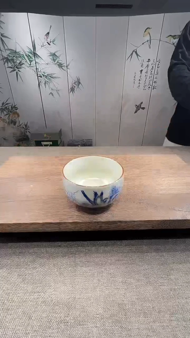 @微光茶器喜鹊铜钱主人杯TJ073