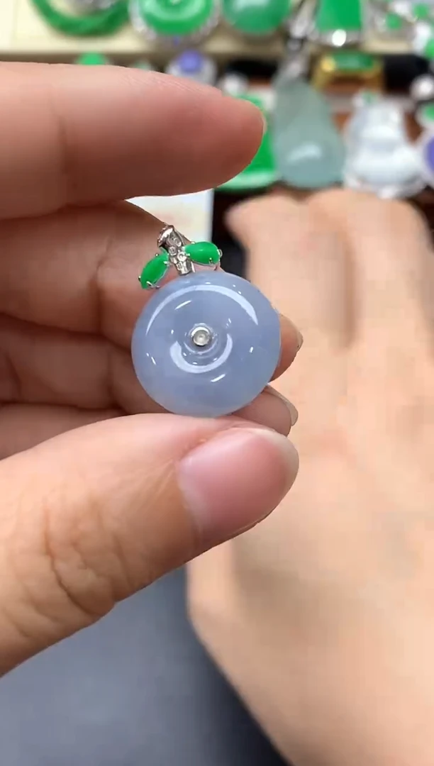 颈饰18K金镶嵌翡翠378-中国好珍宝