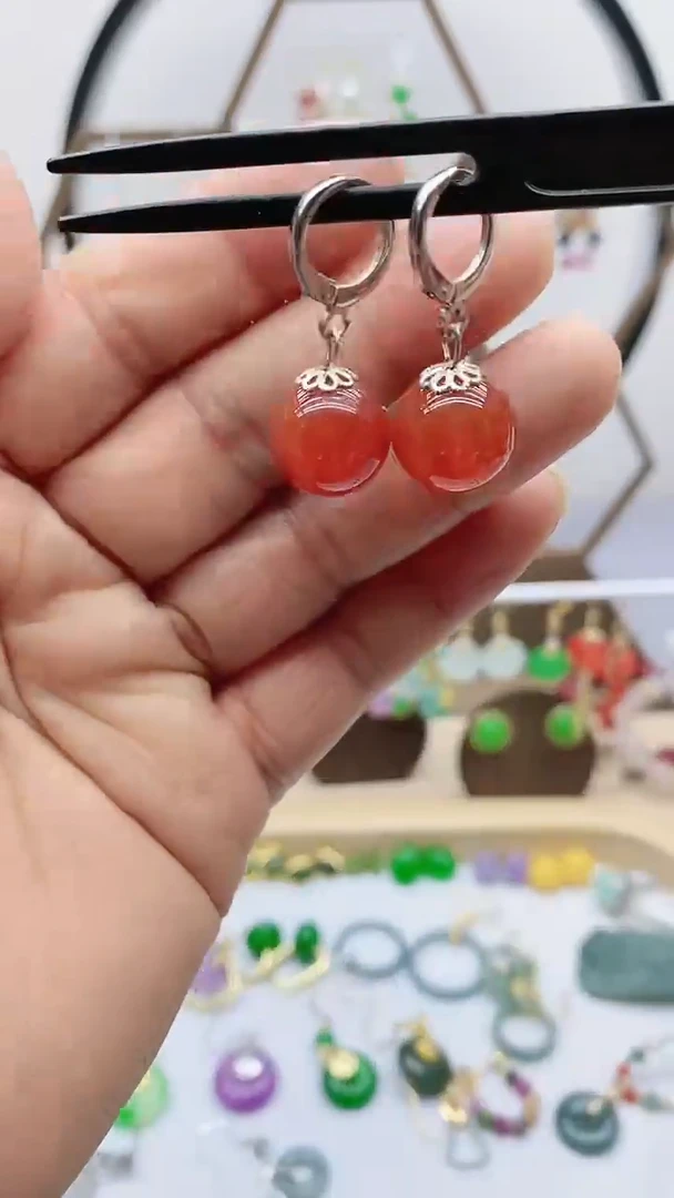 未镶嵌南红玛瑙耳饰127