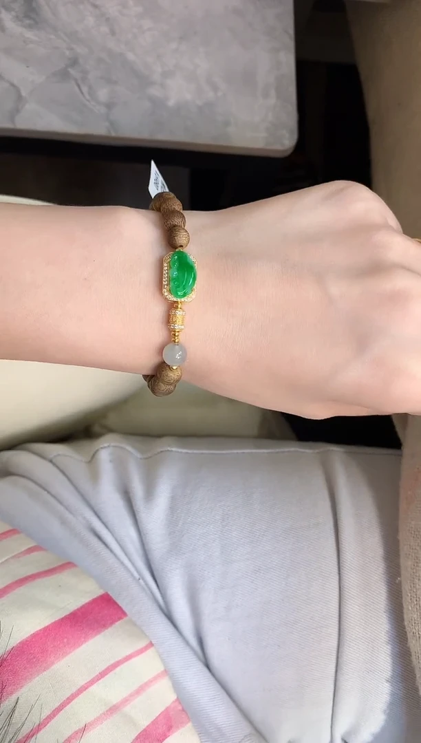 银S925镶嵌手串翡翠手串