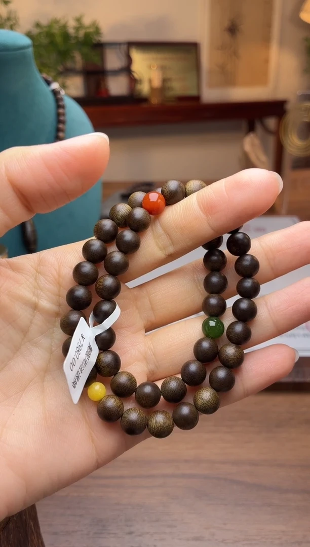 沉香手串沉香【非遗】玉化白棋楠08双圈设计