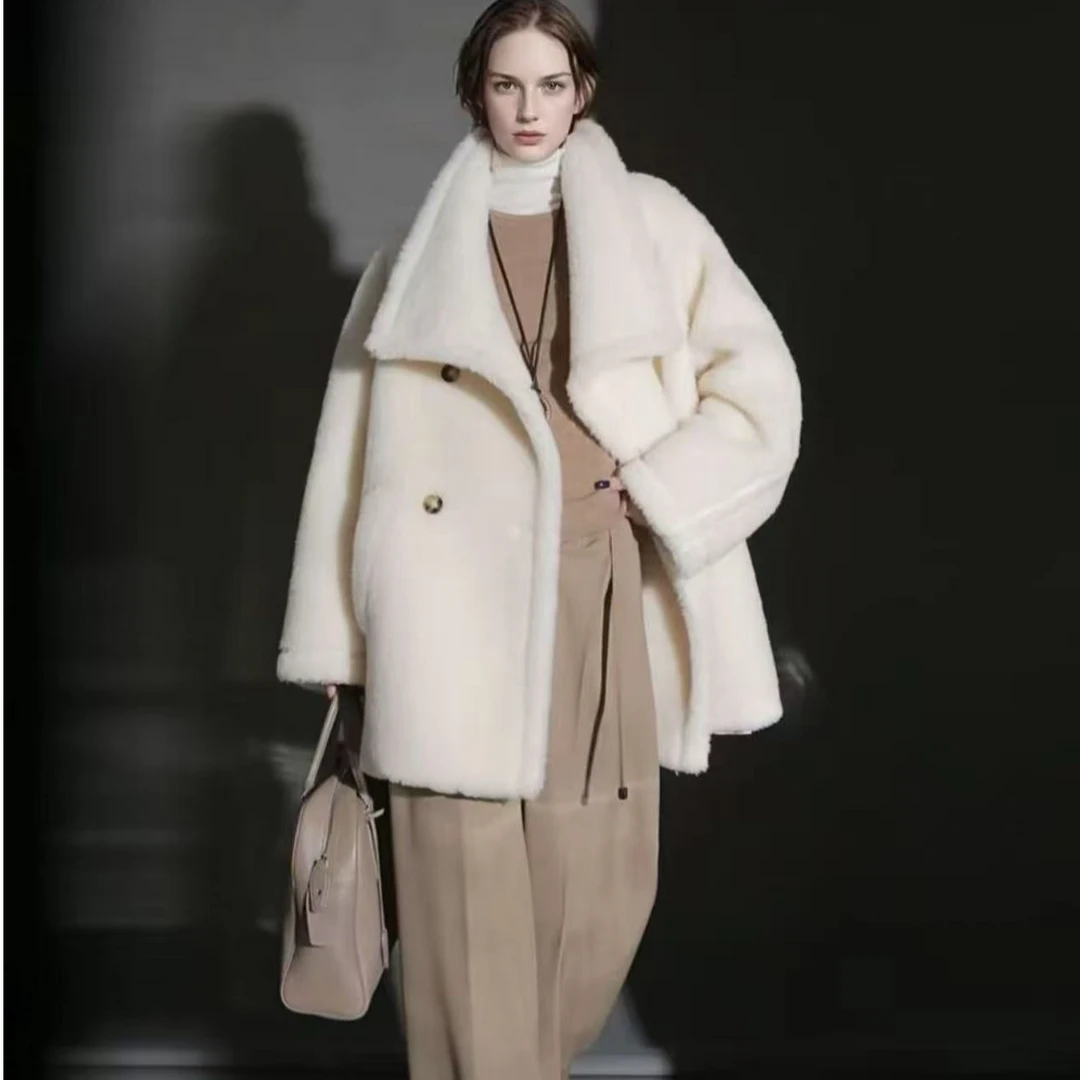 【马海毛大衣孤品】时尚中长款呢子大衣