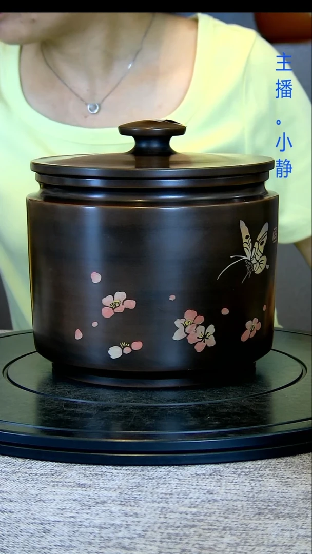 建水全手工紫陶茶罐精磨微瑕疵283