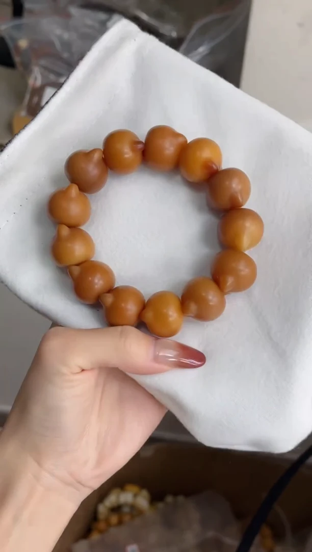 手串菩提根/象牙果y37干磨猫猫头22mm手串