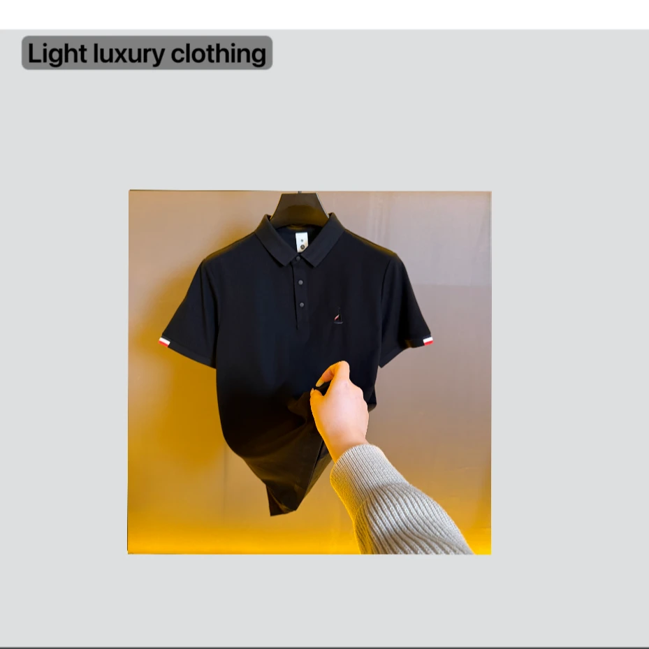欧洲站夏季polo衫男装半袖有领T恤上衣