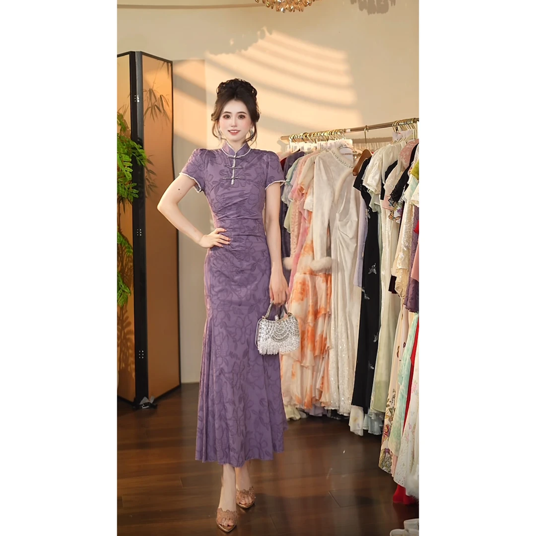 瑞瑞定制-1188（紫玉钗）连衣裙YQ676