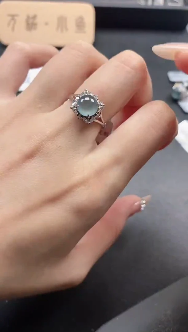 银S925镶嵌戒指翡翠51151