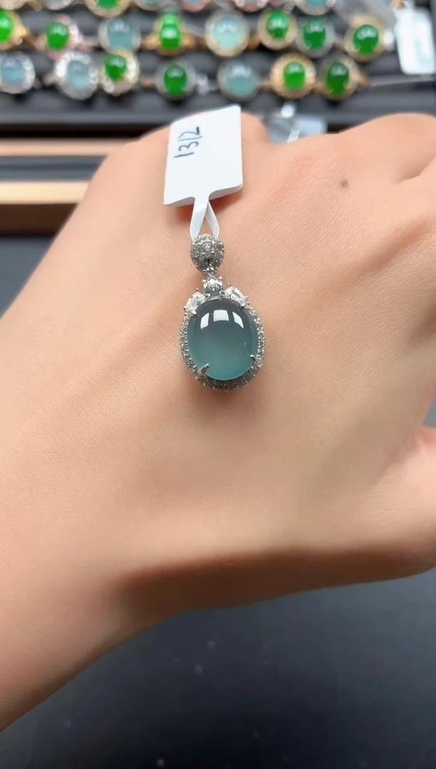 银S925镶嵌戒指翡翠11