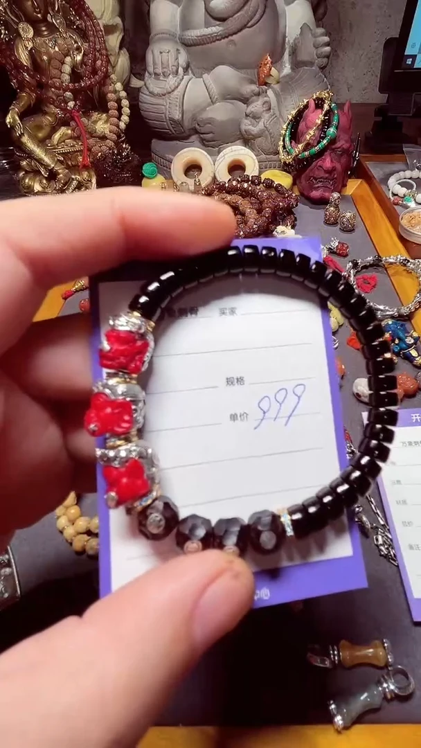 椰蒂手串✈**肉三将军顶珠手串7mm