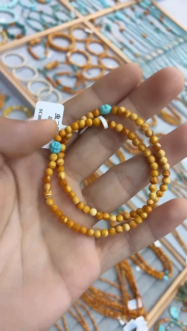 蜜蜡颈饰未镶嵌多样性发一件设计款
