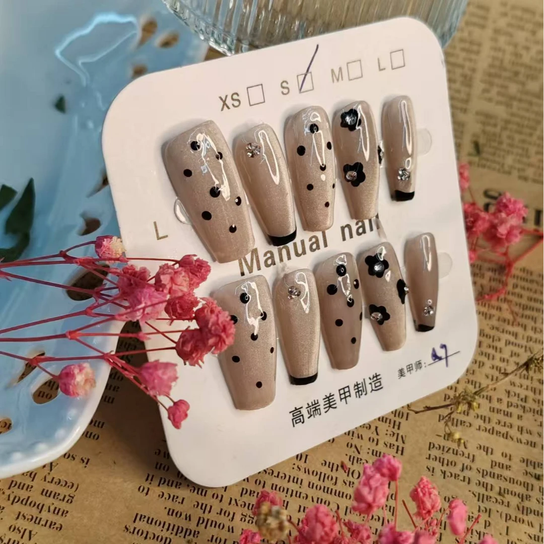 【全疆包邮021】高级纯欲纯手工穿戴甲ins风穿戴式可爱air冰透