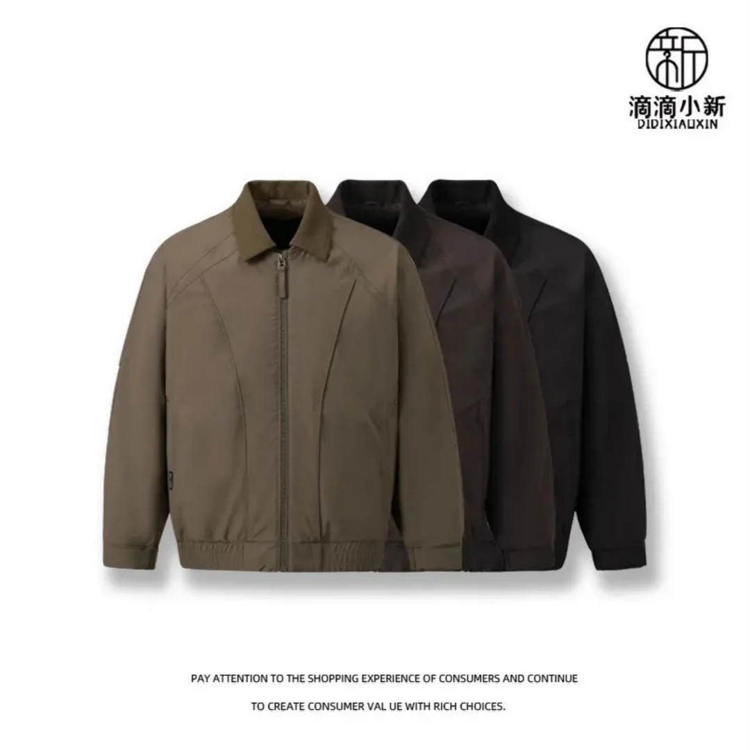 -冬季假两件针织拼接翻领棉衣棉服外套户外休闲百搭L612