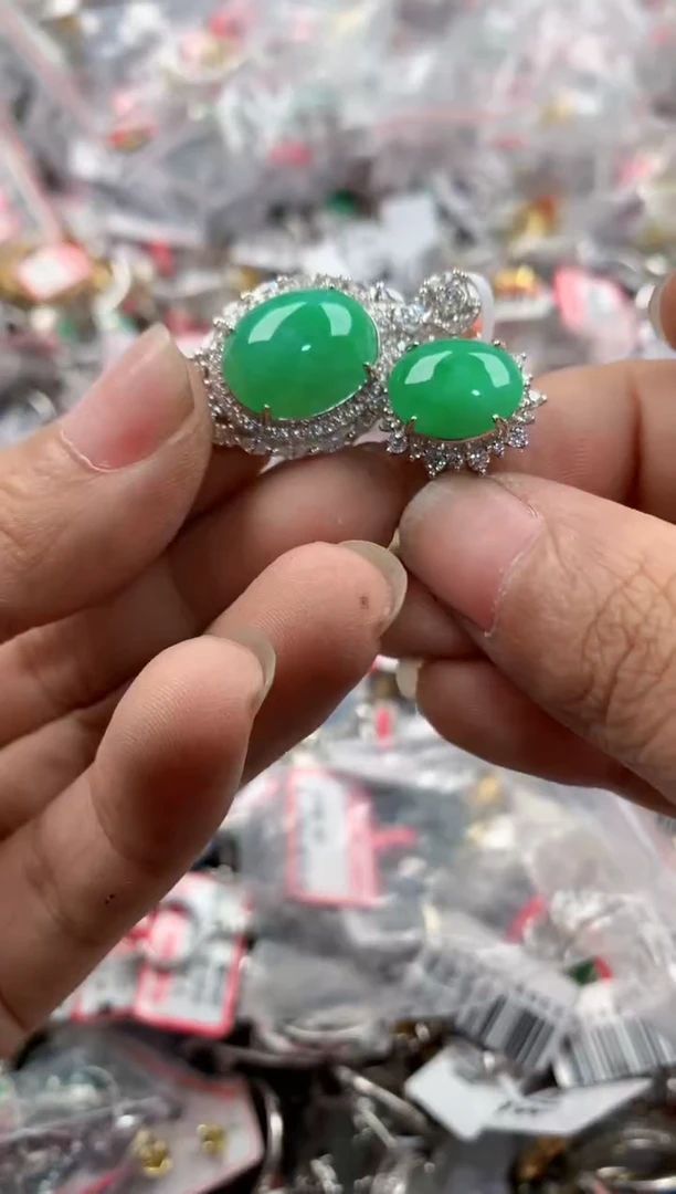 银S925镶嵌戒指翡翠13                 7