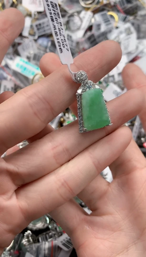 银S925镶嵌戒指翡翠5555----2