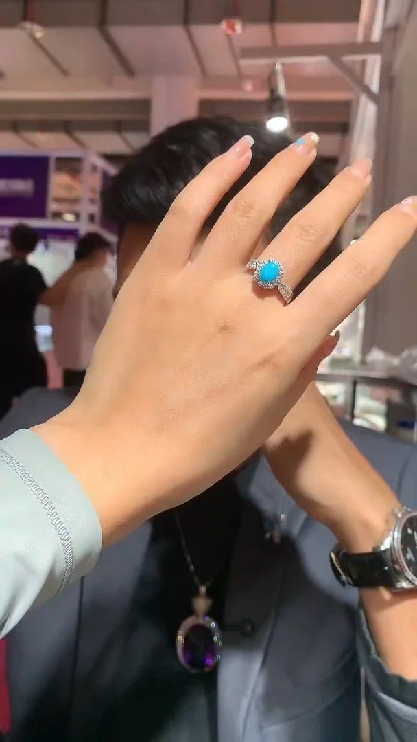 银S925镶嵌绿松石戒指【宝石世家严选】