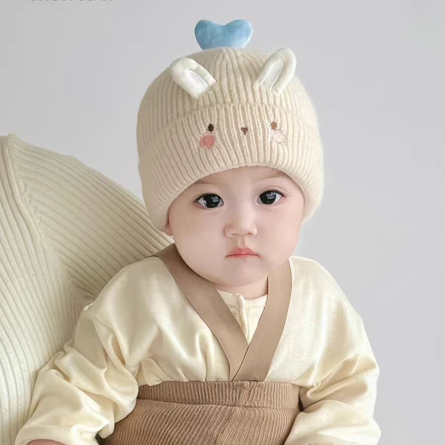 婴儿帽子秋冬季可爱超萌保暖女宝宝公主护耳帽男童女童套头针织帽