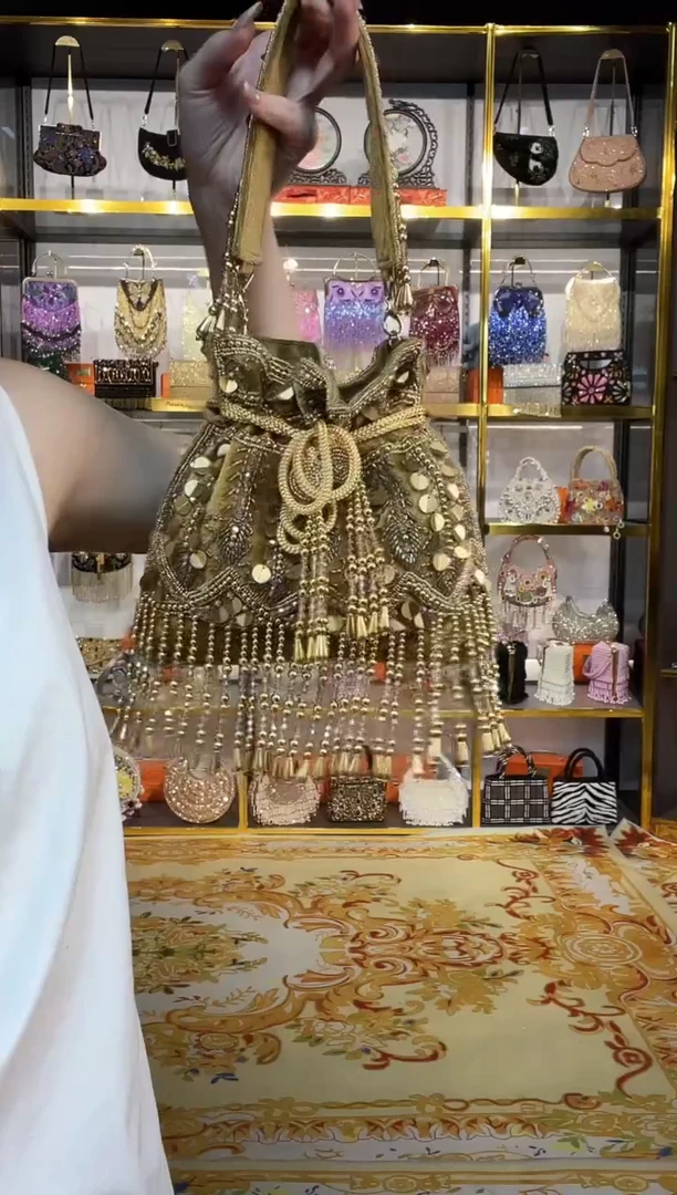 织物珠韵恒泽重工串珠手提包