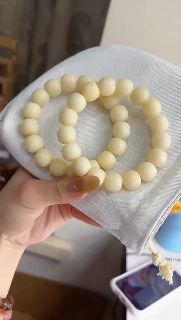 手串菩提根/象牙果沐s80糯米糍干磨桶珠13*14mm手串